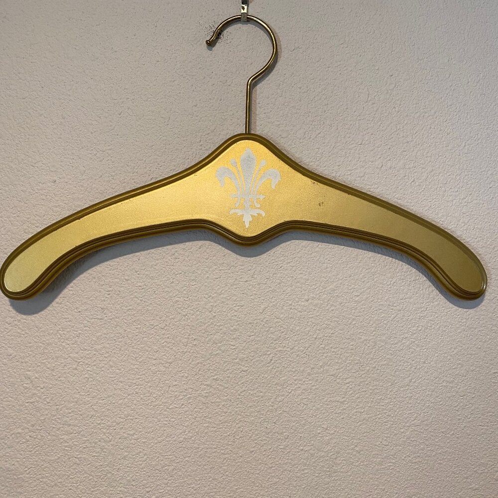 Vintage MCM Hollywood Regency Gold Hanger | 18" Bridal Wedding Lingerie
